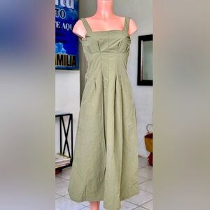 Elegant Olive Green Midi Dress